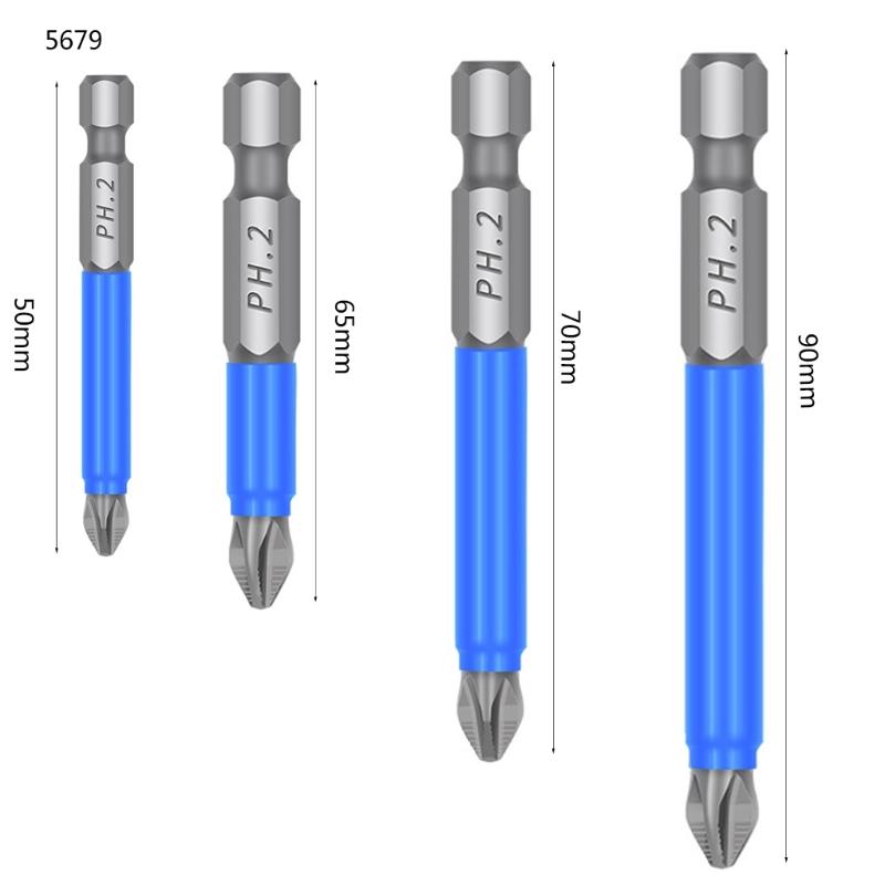 2/3/4/5/7pcs Magnetic Batch Heads Impact Strong Cross High Hardness 25/50/65/70/90/127/150mm for PH2 Screwdriver Set