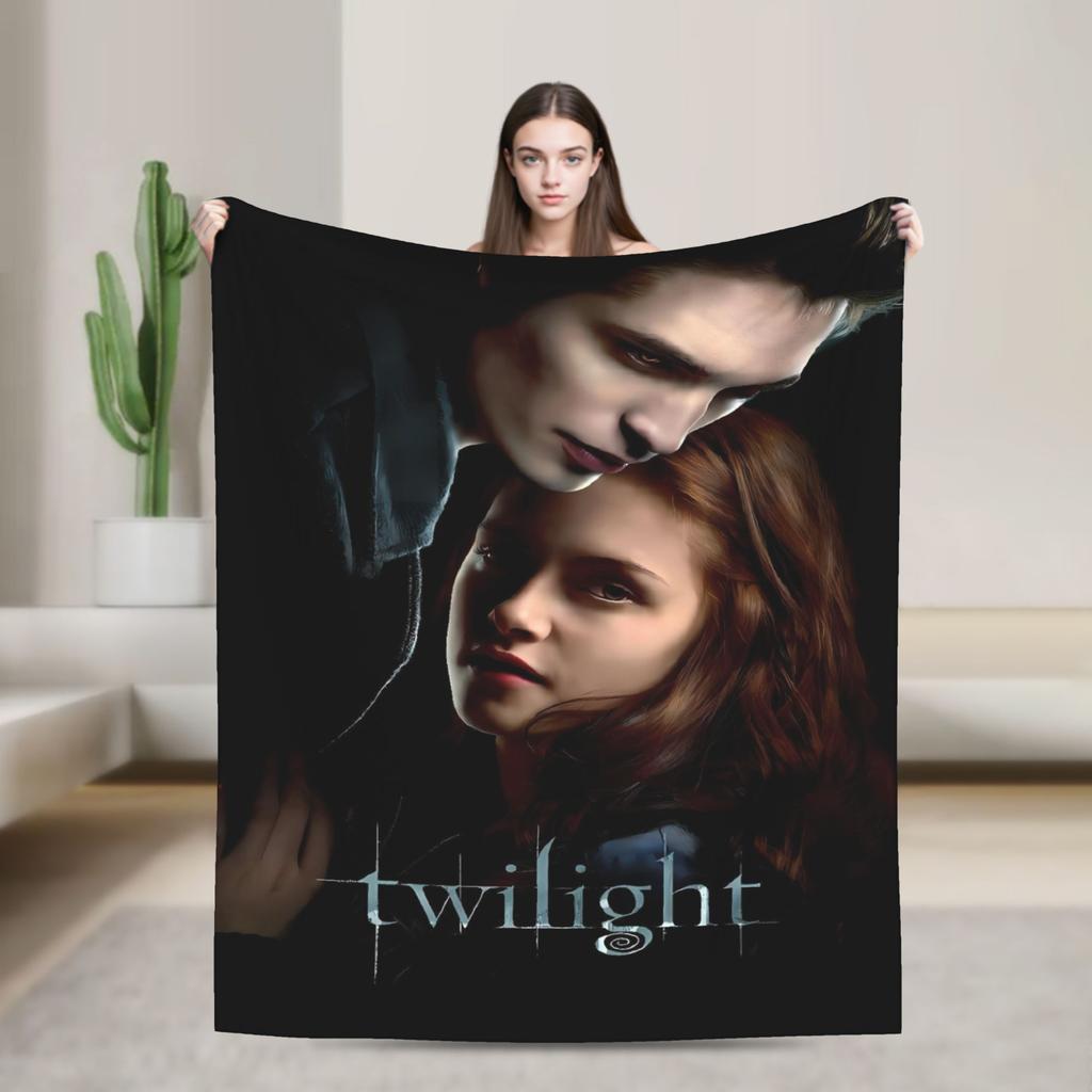3D The Twilight Saga Edward Bella Super Warm Blanket Travel Office Plush Throw Blanket Flannel Bedspread Sofa Bed Cover