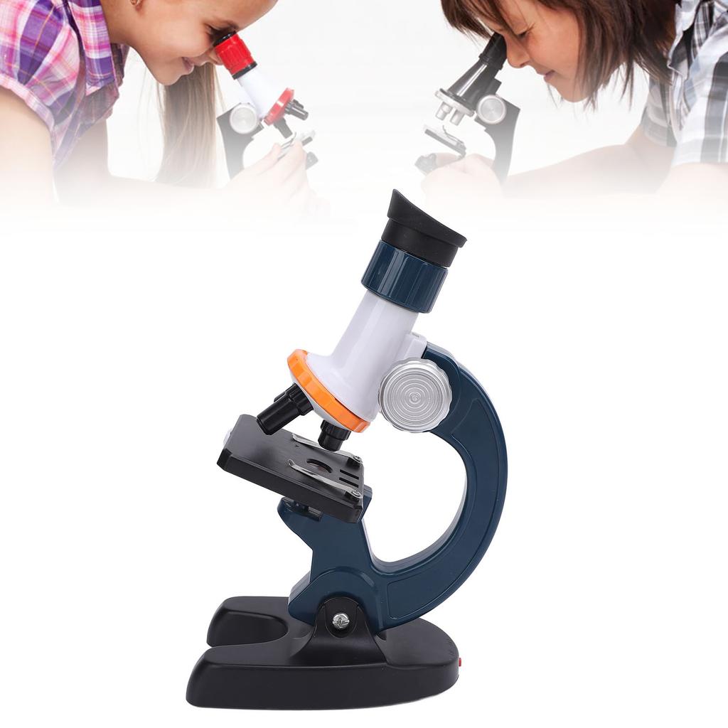 Microscope for Kids High Definition Battery Powered Microscope Science Kit with 4 Blank Glass Slides