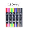 12Pcs Marker Pen Set Dual Tip Brush Pens Colouring Pens Art Markers For Drawing Painting