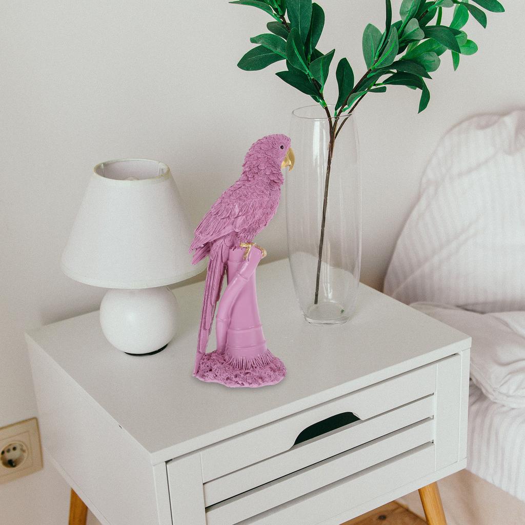Resin Parrot Ornament Lifelike Design Vibrant Color Fine Texture Desktop Living Room Bedroom Study Decor Bird Decoration