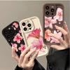 Elegant  Pink Lily Flower Pattern Phone Case For iPhone 16 15 14 Pro Max 13 12 Mini  XR 7 8 Plus 16E Soft TPU Cover Fashion Capa