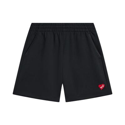 Sports Lifestyle Series Heart Straight Leg Knitted Casual Shorts Women Shorts Black AKSU626-2