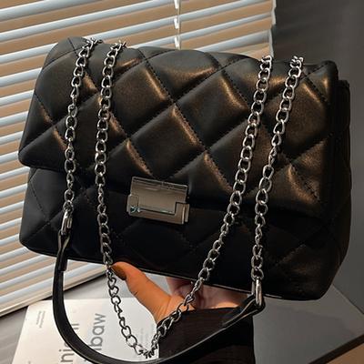 Korean Version of Simple Fashion Temperament Commuter Women's Small Bag Women's Lock Personality 2025 Autumn New Small Square Bag Tide