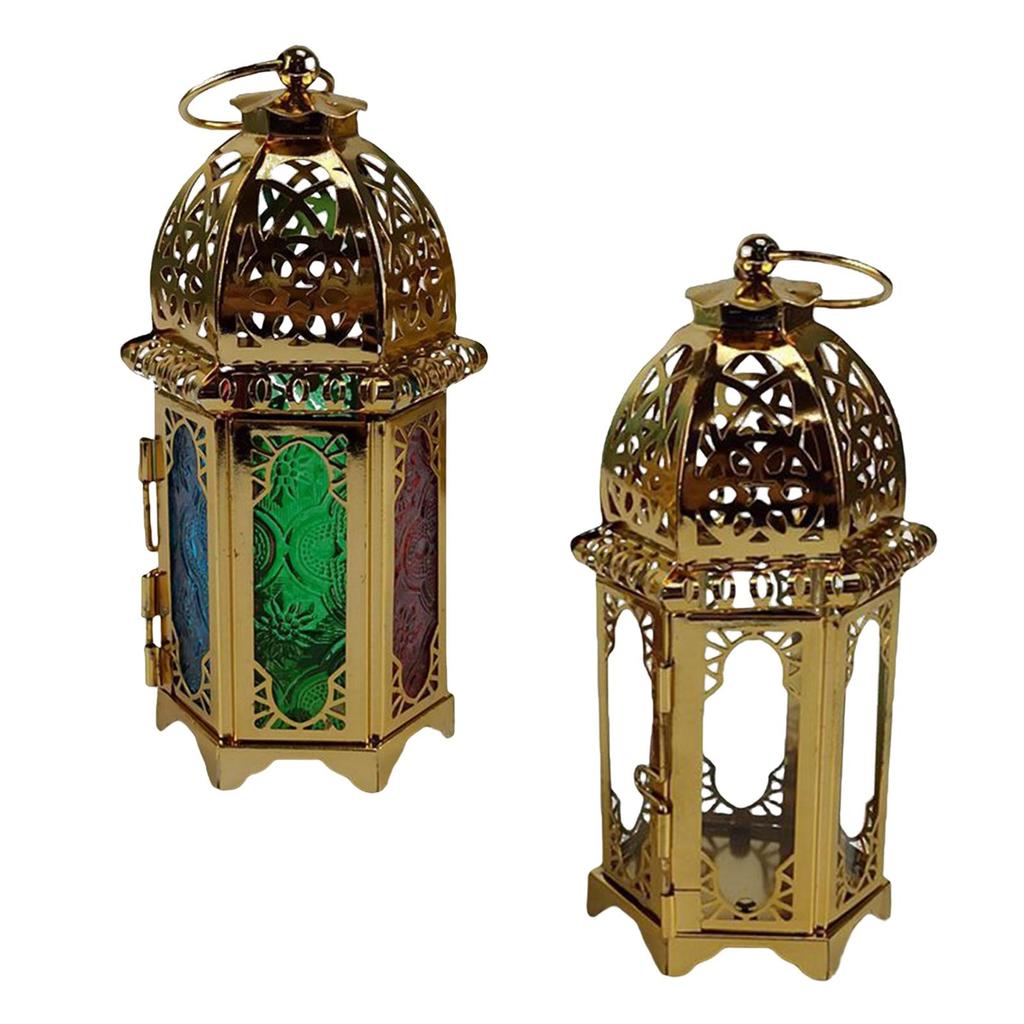 Mini Candle Lantern Vintage Style Decorative Hanging Candle Holder Wind Lamp for Halloween Wedding Decor Table Centerpiece