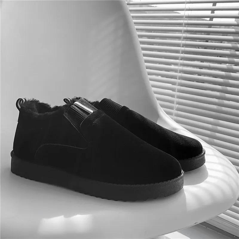 Mode Winter Herren Schlupfstiefel Schnee Knöchel Warme Stiefel für Herren Outdoor Mode Arbeit Casual Sneakers Schwarze Baumwollschuhe Botas Hombre 44