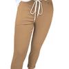 2025 Women's Solid Color Tie-Waist Cuffed Long Pants - Versatile European & American Style