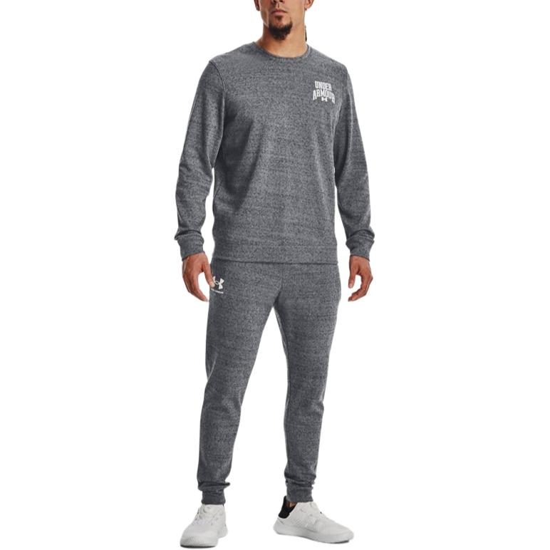 Under Armour Letter Print Cotton Round Neck Training Sweatshirt Men Sweatshirt Gray 1379764-012