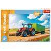 Puzzle 100 Landwirtschaftliche Maschinen. Traktor mit Anhänger 16494