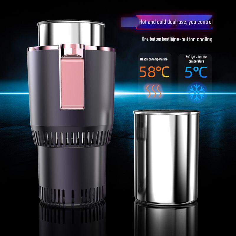 Portable Car Heating and Cooling Cup: Compact Hot/Cold Cup Refrigerator for Home and Vehicle Use