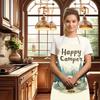 1pc Happy Camper Apron with RV Campfire Forest Print Outdoor Adventure Kitchen Baking BBQ Cooking Wear Unisex Nature Lover Gift