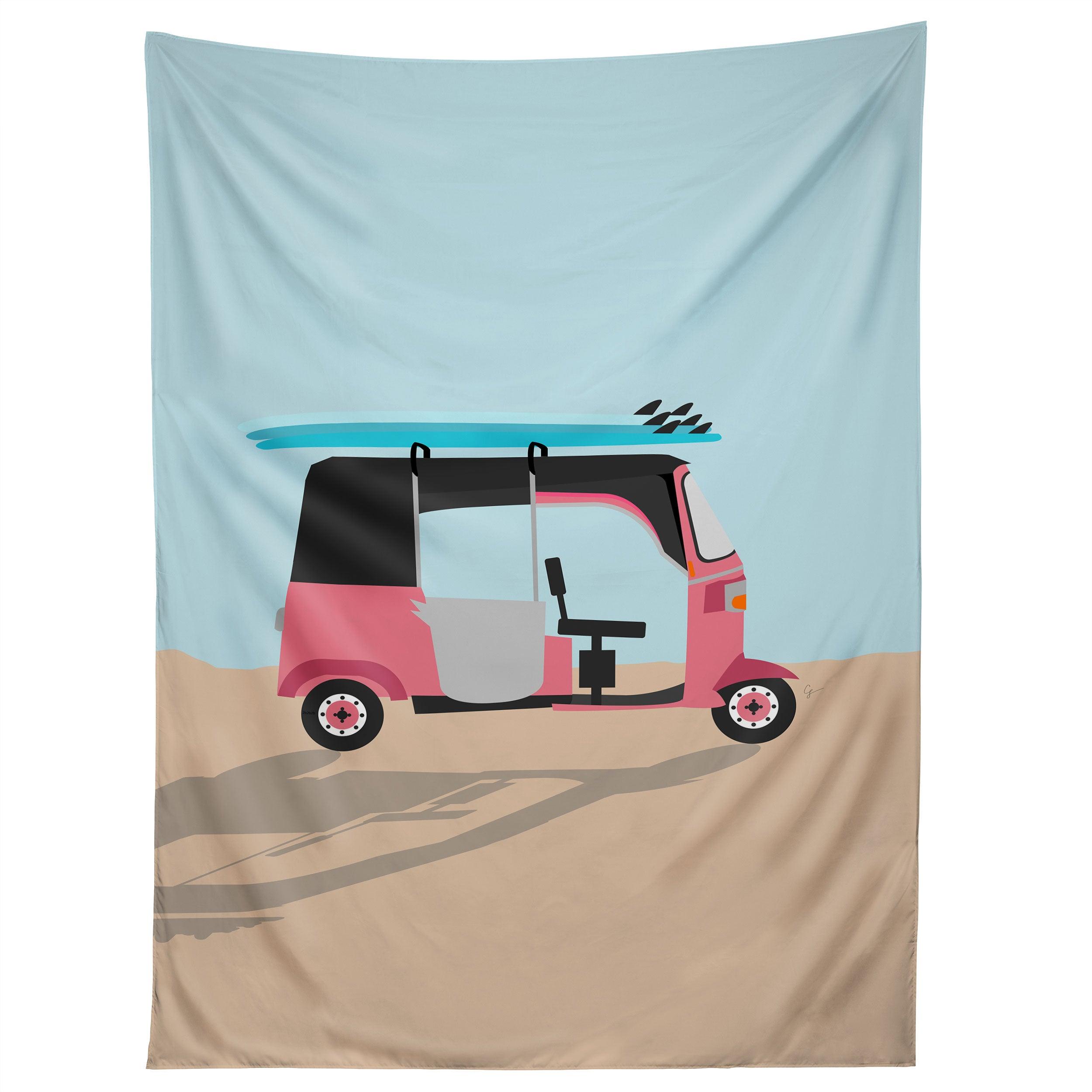 SURF TUK TUK IN SRI LANKA tapestry 75x100