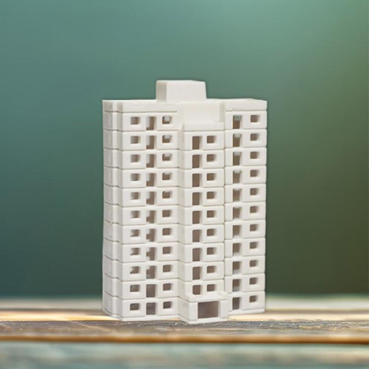 N Scale 1:500 Mansion Building Assembling Model Outland Model for DIY Sand Table Garden Microlandscape Ornament Decors