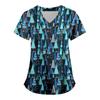 Uniform V-neck short sleeve fashion nursing clothes tops beauty t-shirt wholesale nursing clothes Christmas snowman print