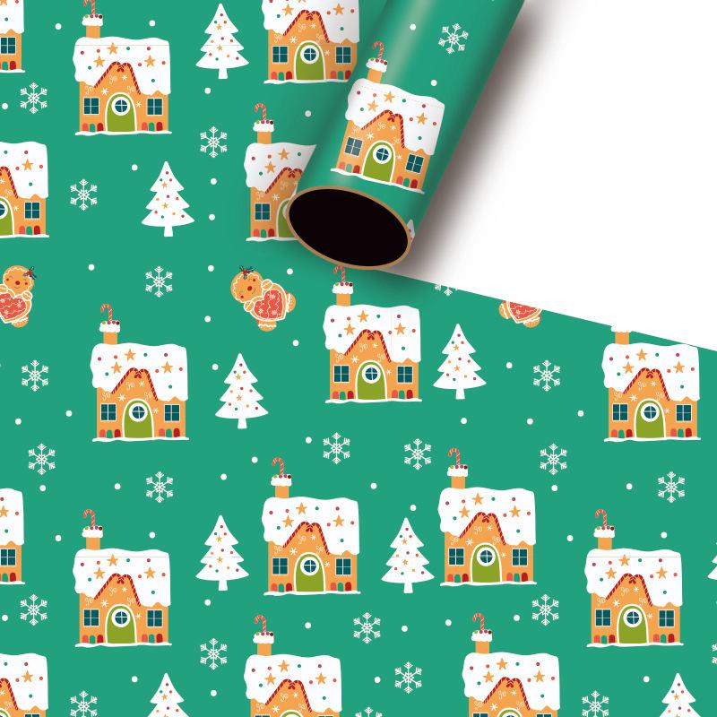 Christmas Gift Thickened Packaging Paper Printed Cartoon Snack Packaging Gift Wholesale Packaging Paper coated paper