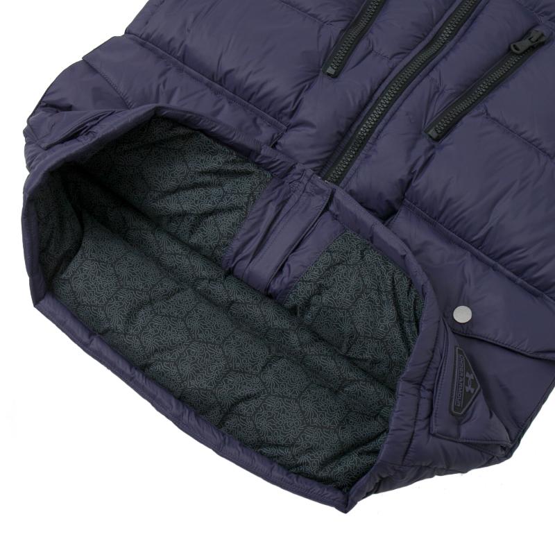 Under Armour Solid Color Baseball Collar Sports Down Vest Men vests Gray 1375592-558