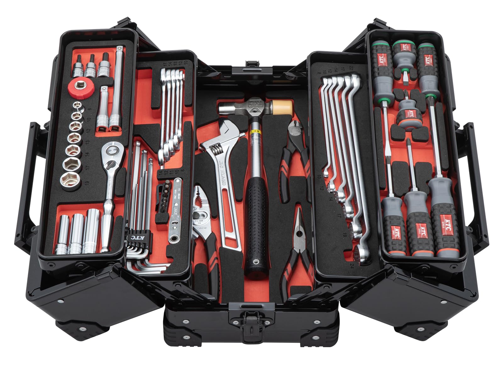 

Набір інструментів Kyoto Machinery Tools у металевому футлярі, чорний SK3562WZGBK (KTC) 9,5 кв. [Набір із 56 предметів] Подвійне відкриття чорний