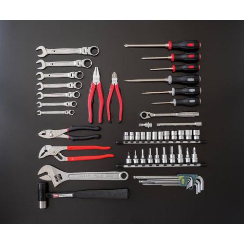 TONE TSH330BK Tool Set, 9.5mm (3/8") Drive, Black, 54 Pieces