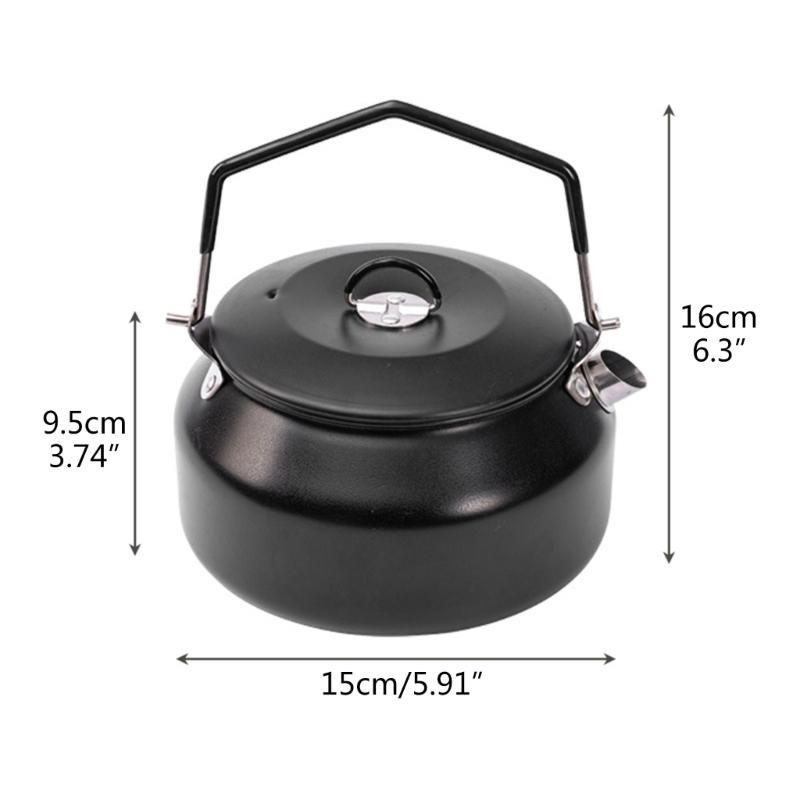 Portable 1 Litre Lightweight Stainless Steel Camping Kettle Durable and Camping Tea Pot for Indoor Outdoor Campfire Use