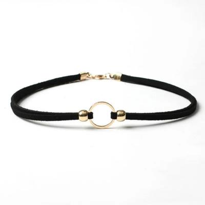 Black Velvet Punk Chokers Necklaces for Women Gothic Collar Necklaces Golden Circle Chokers Fashion Jewelry Wholesale