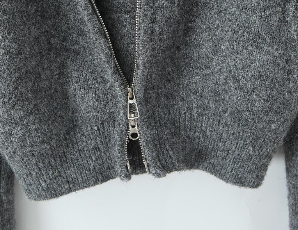 European-American Autumn Retro French Hooded Cardigan & Half Skirt Set