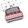 Retro Ethnic Print Women's Clasp Coin Purse - Little Girl Handheld Wallet