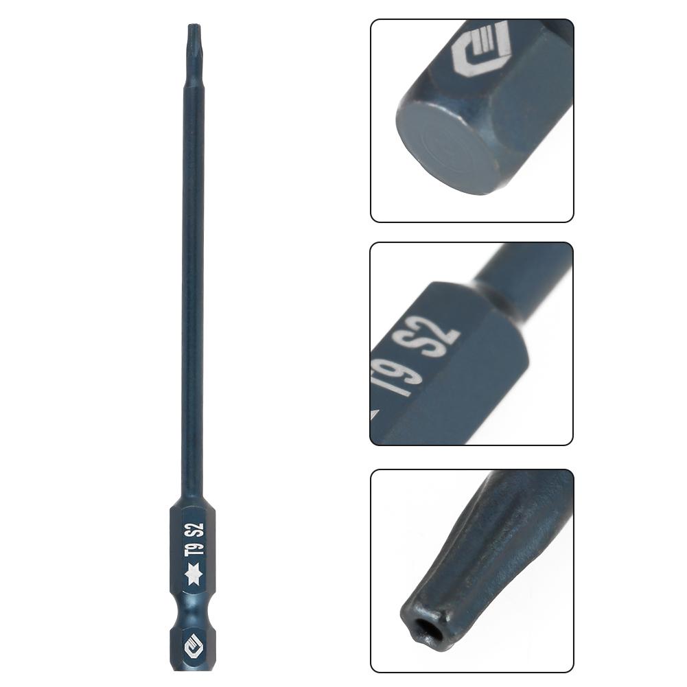 10 pcs 100mm 1 4  Hex Shank T9 Magnetic Security Star Head Screwdriver Bits Kit