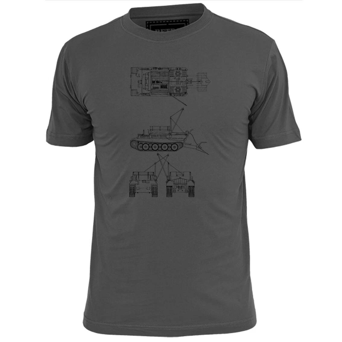 Mens Bergepanther German Tank Blueprint T shirt S