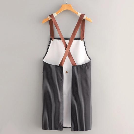 Detachable Towel Apron Waterproof Oil-Proof Fabric Thickened Kitchen Apron with Cross-Back Straps Breathable Adjustable