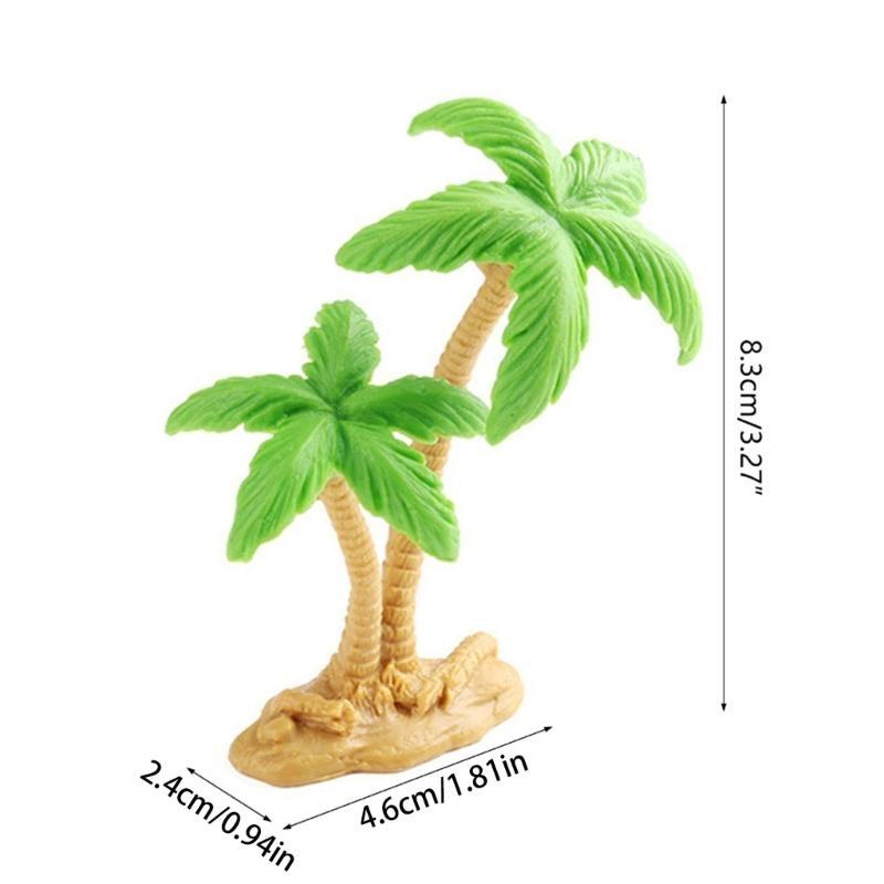 Environmentally Friendly Mini Coconuts Tree Sculpture for Desk Tabletop Decor