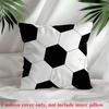 1 Pc Football Theme Throw Pillow Cover, Soft Peach Velvet Polyester Cushion Cover, Zippered & Machine Washable, Home Office Deco