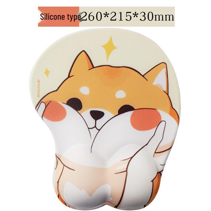Cartoon Cute Girl 3D Silicone Mouse Pad with Wrist Rest for Office & Esports