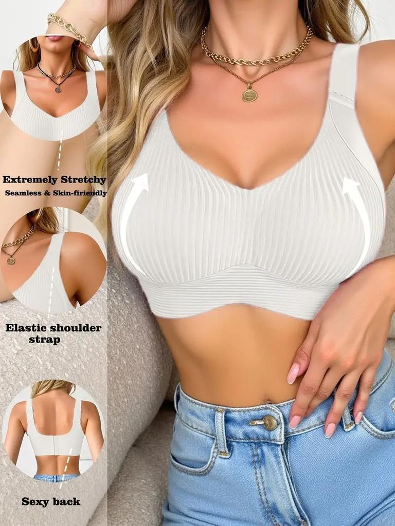 Women's Plus Size Full Coverage Bra - Minimizes Large Busts, Provides Strong Support, Ribbed Surface, Full-coverage Removable Pads, Lingerie