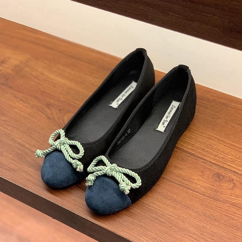 Fashion SUOJIALUN Spring New Brand Women Flat Shoes Fashion Round Toe Shallow Slip On Ballerina Ladies Elegant Outdoor Dress Boat Shoes