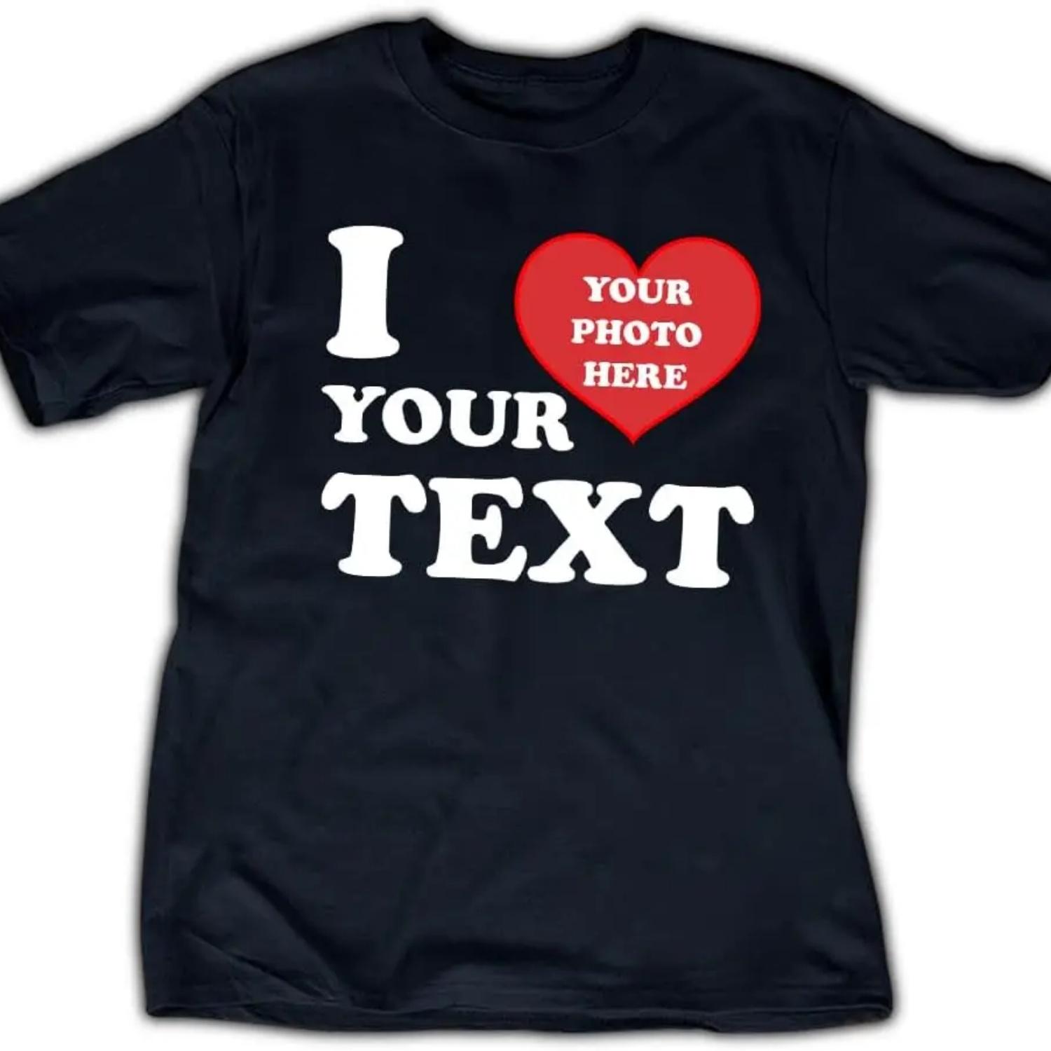 Coolslove Персонализированная футболка «Я люблю» (I Heart), Футболка «Я люблю свою девушку», Футболка «Я люблю своего парня» S чёрный