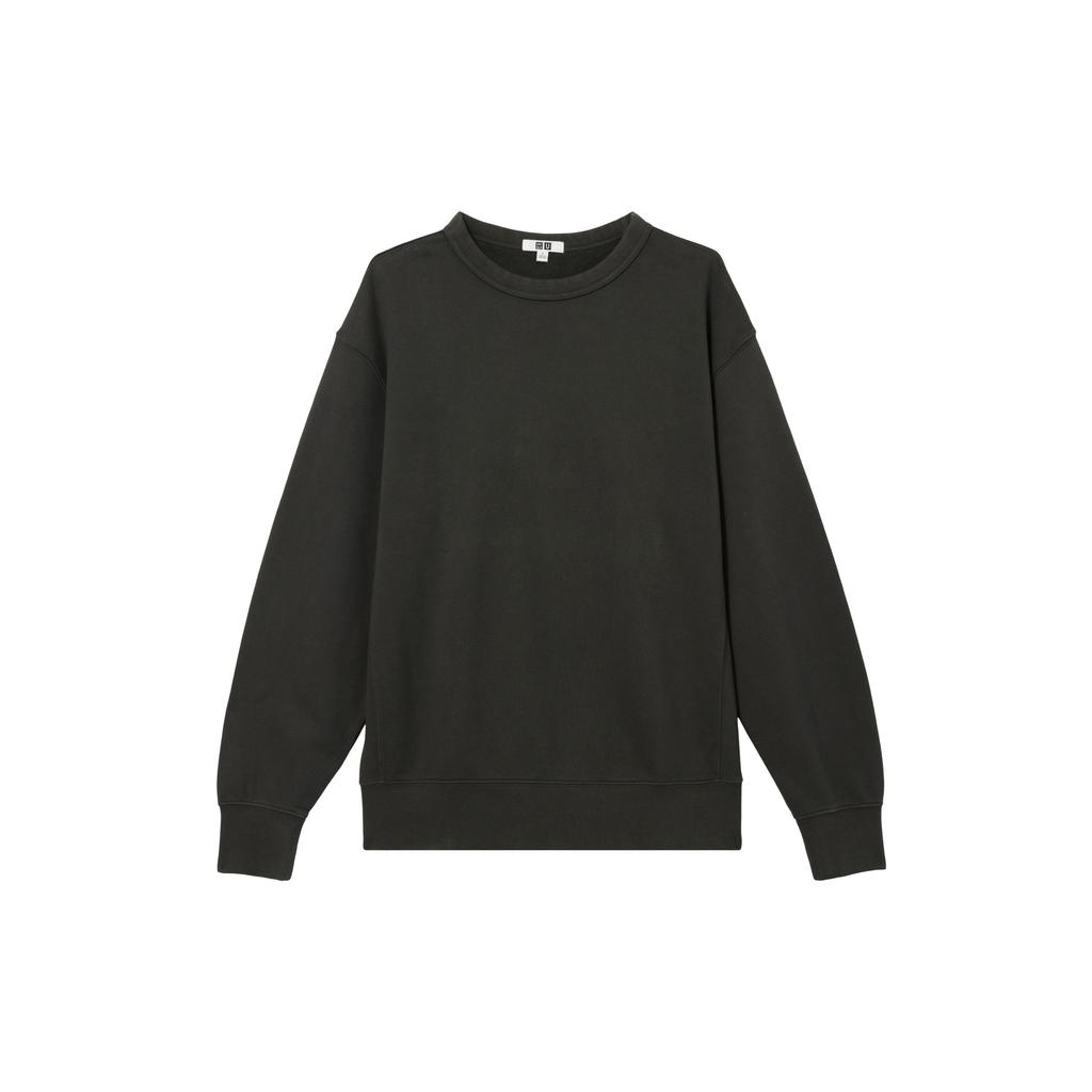 UNIQLO FW22 Solid Loose Fit Crew Neck Long Sleeve Sweatshirt Men sweatshirt Dark-Gray 452189-08