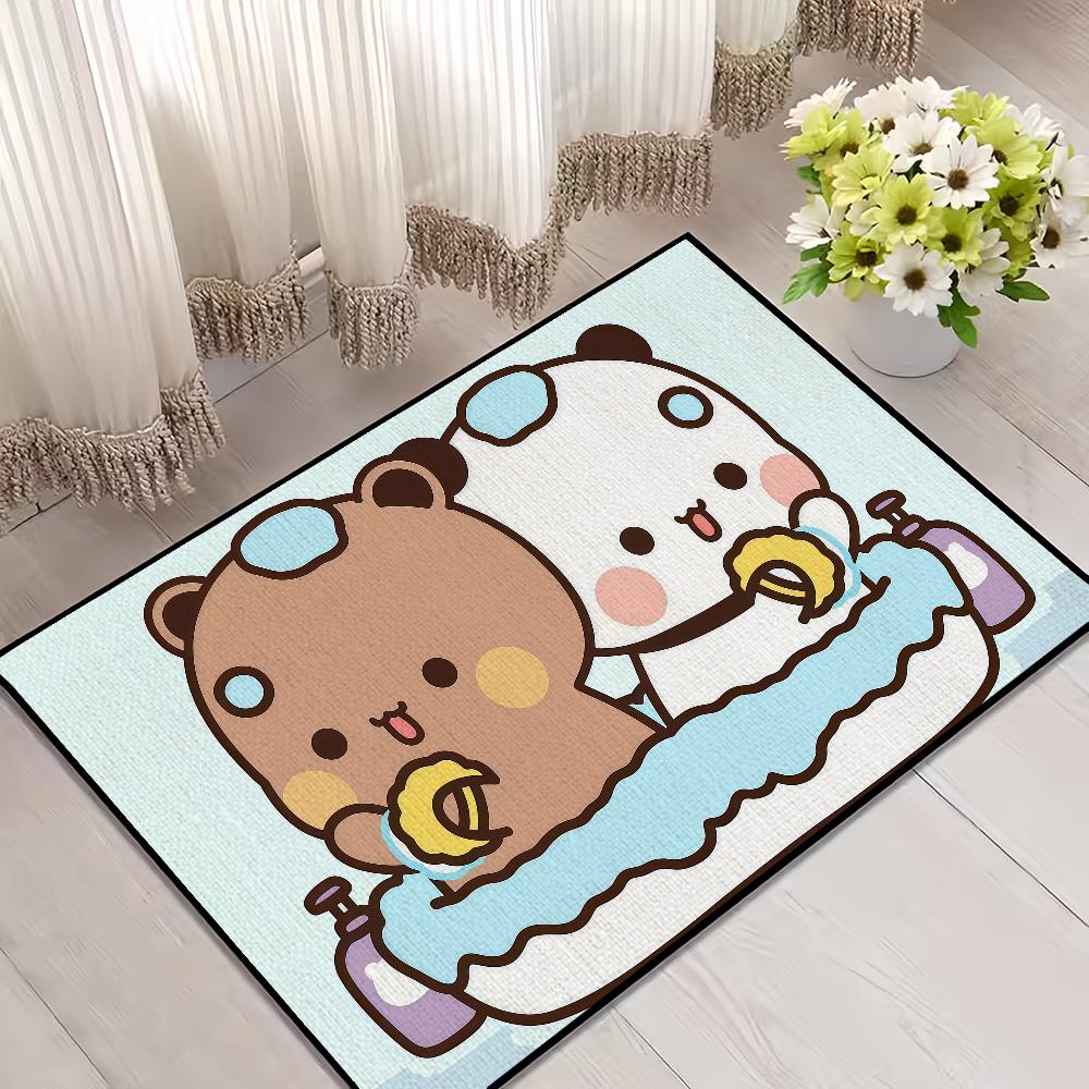 

kawaii cartoon art bear d-dudu b-bubu small carpet Rug Carpet Home Decor Bedroom Mat Hallway Balcony Entrance Doormat Decoration 40cm x 60cm