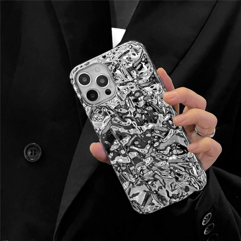 Foil Texture Phone Case IPhone 14 Pro Max 13 Series Shockproof Silicone Back Cover With Electroplating Finish