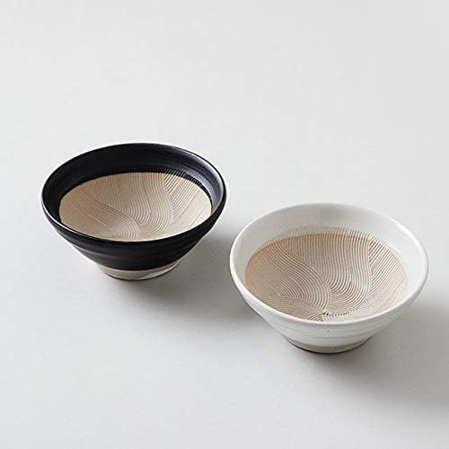 Yamakiikai Mortar and Pestle Set (Size 4), Rippled Black Matte Comb, 12.5cm Diameter x 5.5cm Height, Y1692+Y1688