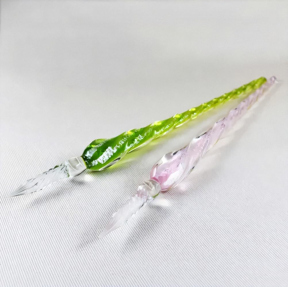 Four Cart Cute Handmade Glass Pen, Pink 4-Color Pen