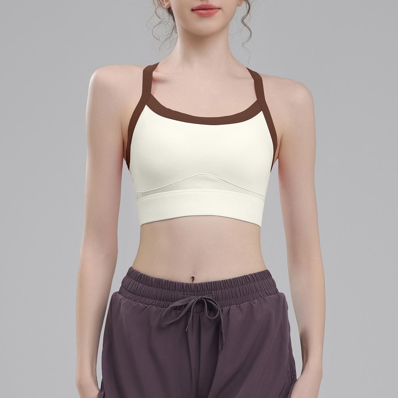 

Высококачественный ударопрочный спортивный бюстгальтер для пилатеса с гоночной спинкой – Приятный к коже, ощущение обнаженности, дизайн колор-блок, красивая спинка, спортивный жилет для женщин M