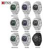 OFNS Men's Dual Calendar Quartz Watch - Business Waterproof Steel Strap Wristwatch.
