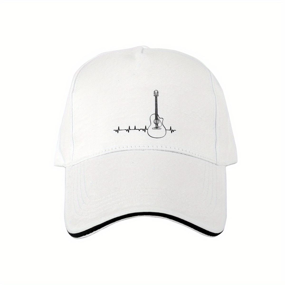Акустическая гитара Сердцебиение Бейсболка Регулируемая Полиэстер Любители музыки Повседневная шляпа Взрослый One Size