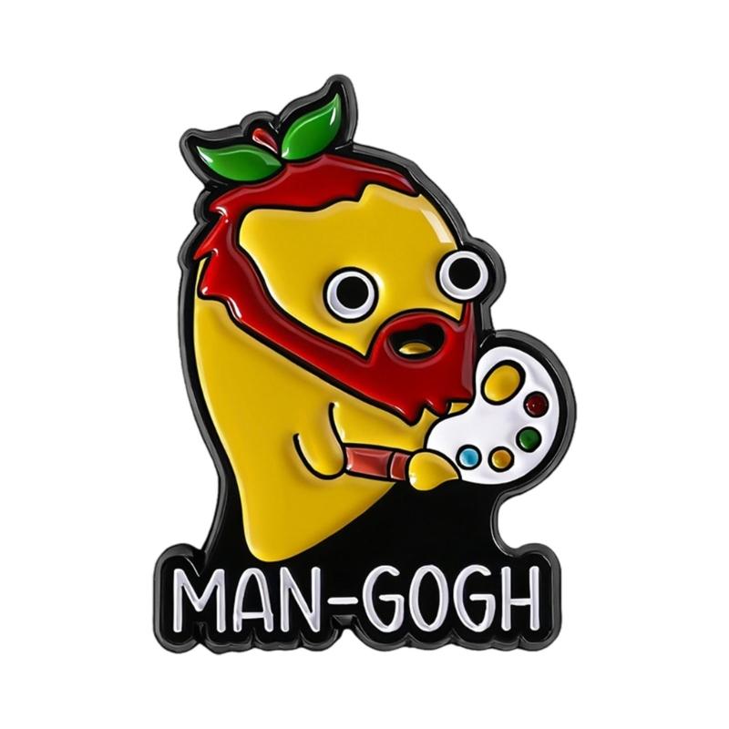 Cheerful Animal Fruit Hybrid Enamel Badges Watermelon Cats Banana Mangos Designs Lightweight Sturdy Jewelry Accessories