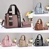 Fashion Color Blocking And Splicing Design Women Casual Handbag With Wallet