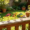 Garden Cartoon Bird Wall Art Decors Set of 3 Colorful Acrylic Hanging Art Piece Plaque for Fence or Wall Decorative Ornaments
