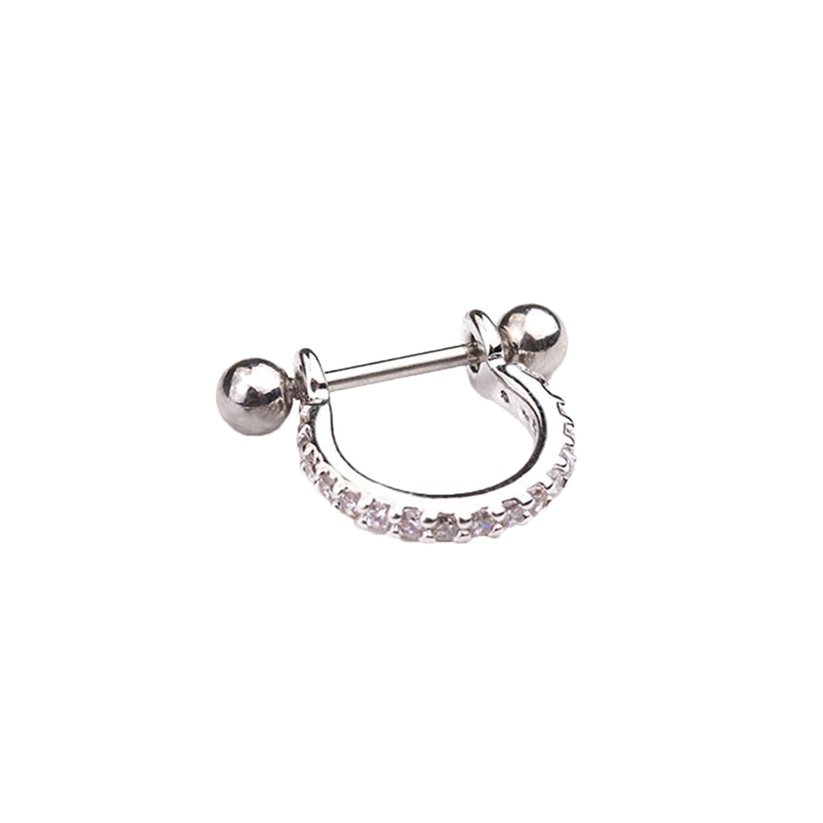 

Серьги из нержавеющей стали, Серьги с микроинкрустацией, Циркониевые пусеты для мягких мочек, Украшения для пирсинга тела One Size серебряный