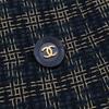CHANEL Domestic genuine 95A P05673V04376 Check Pattern COCO Button Jacket 42 NavyUsed