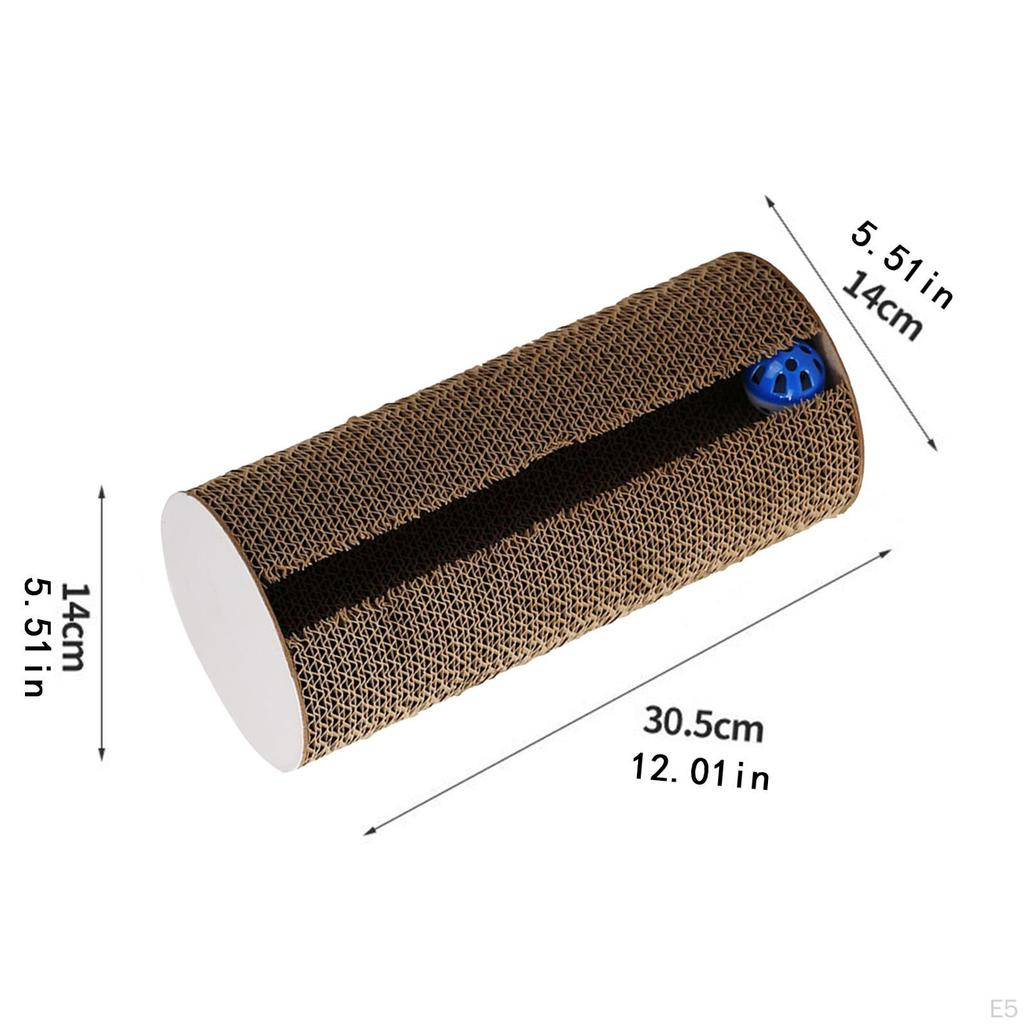 Cat Scratching Board with Bell Ball Post Corrugated Cardboard for Indoor Cats