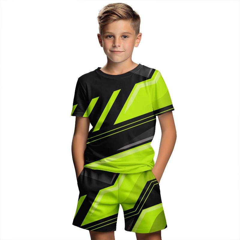 Children's Clothing Suit For Boy Summer Short Sleeve T-Shirt Set Shorts Child Clothing 3D Print Casual Boy Girl Children's Sets